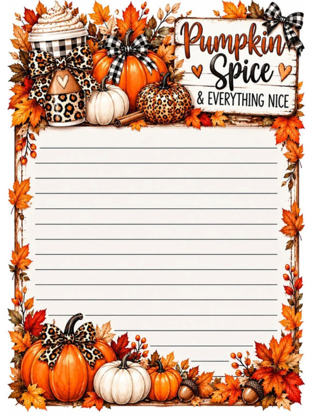 Pumpkin Spice 5x7 notepad Set 2